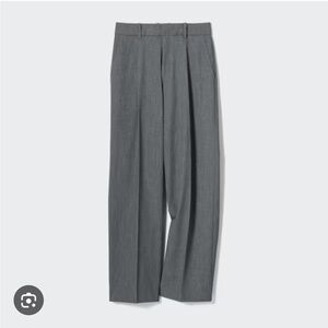 Uniqlo pleated wide pants in gray size M 28/29 waist